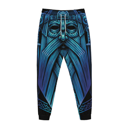 Blue Viking Norse God Odin Print Jogger Pants
