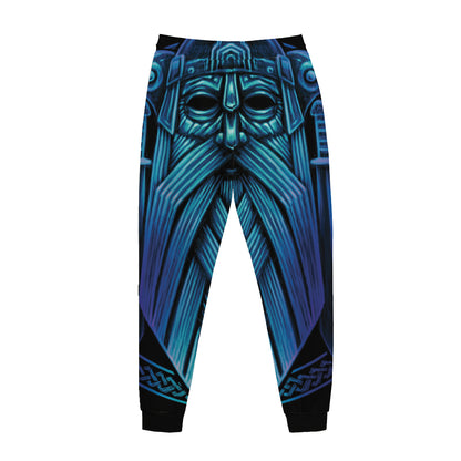 Blue Viking Norse God Odin Print Jogger Pants
