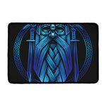 Blue Viking Norse God Odin Print Kitchen Mat
