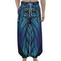 Blue Viking Norse God Odin Print Lantern Pants