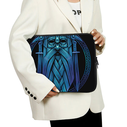 Blue Viking Norse God Odin Print Laptop Sleeve