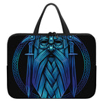 Blue Viking Norse God Odin Print Laptop Sleeve With Handle