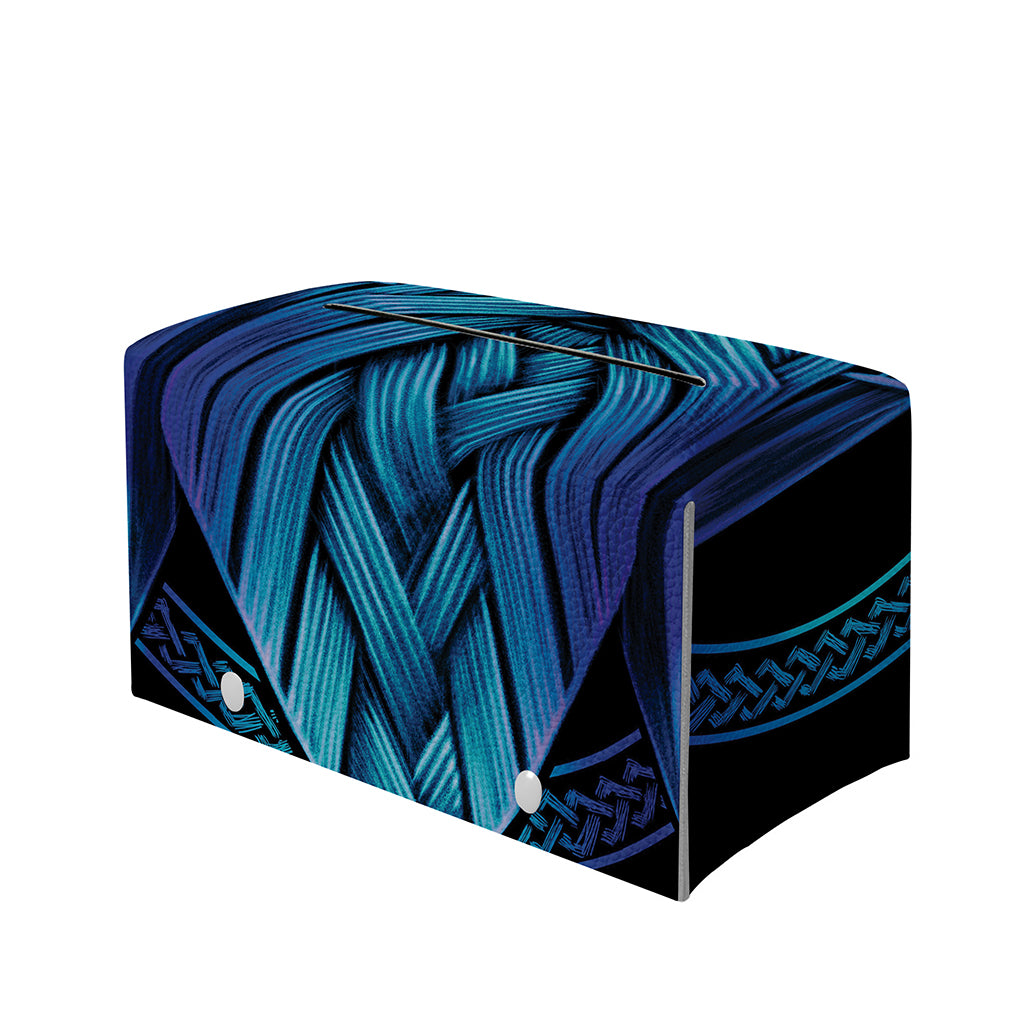 Blue Viking Norse God Odin Print Leather Tissue Box Cover