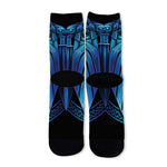 Blue Viking Norse God Odin Print Long Socks