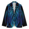 Blue Viking Norse God Odin Print Men's Blazer