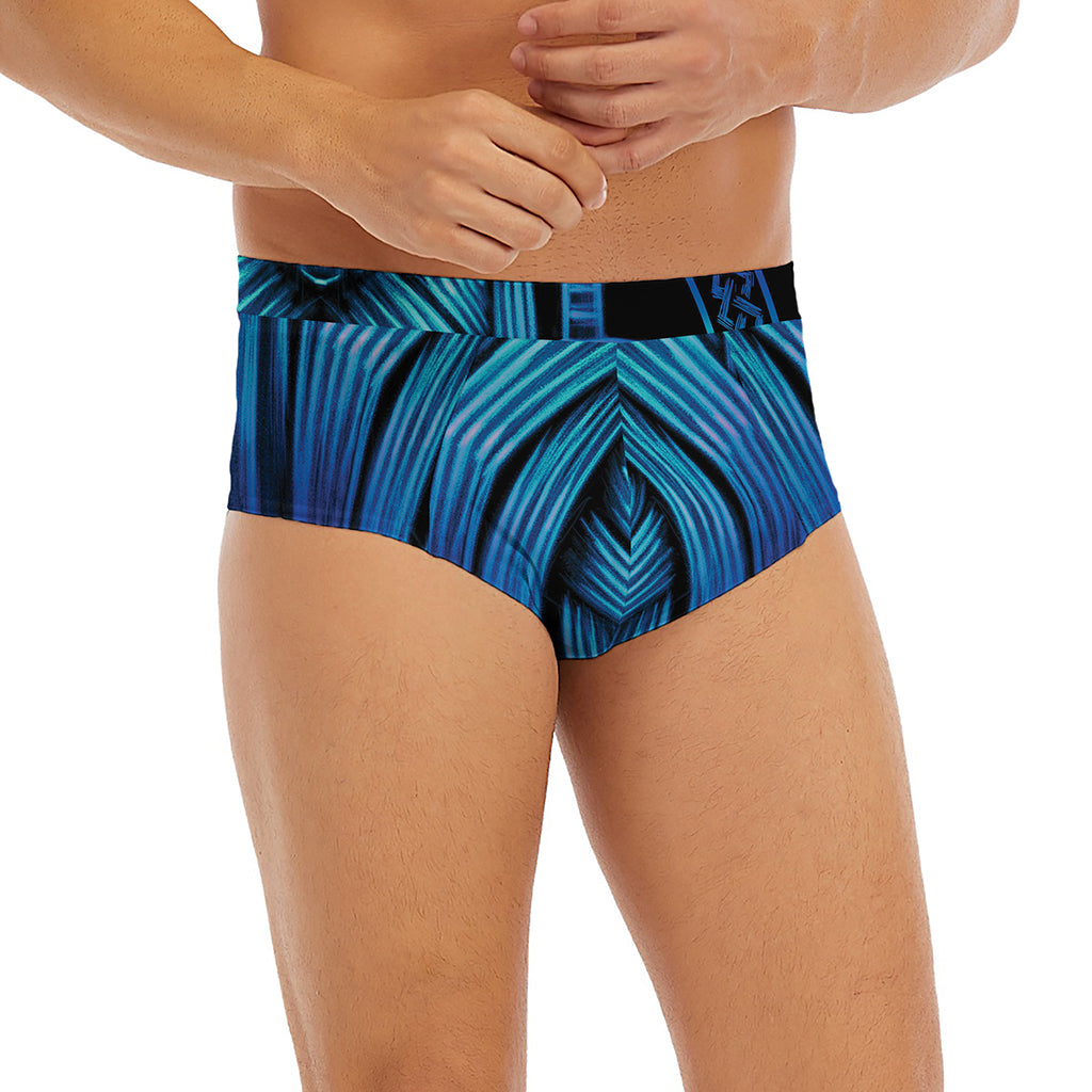 Blue Viking Norse God Odin Print Men's Briefs