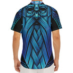 Blue Viking Norse God Odin Print Men's Deep V-Neck Shirt