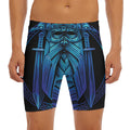Blue Viking Norse God Odin Print Men's Long Boxer Briefs