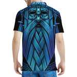 Blue Viking Norse God Odin Print Men's Polo Shirt
