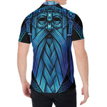 Blue Viking Norse God Odin Print Men's Shirt
