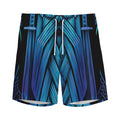 Blue Viking Norse God Odin Print Men's Athletic Shorts