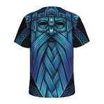 Blue Viking Norse God Odin Print Men's Sports T-Shirt