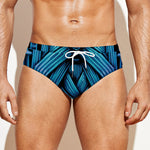 Blue Viking Norse God Odin Print Men's Swim Briefs