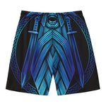 Blue Viking Norse God Odin Print Men's Swim Trunks