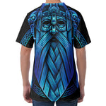Blue Viking Norse God Odin Print Men's Velvet T-Shirt