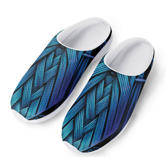 Blue Viking Norse God Odin Print Mesh Casual Shoes