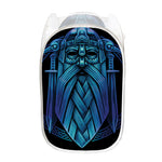 Blue Viking Norse God Odin Print Mesh Laundry Hamper