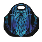 Blue Viking Norse God Odin Print Neoprene Lunch Bag