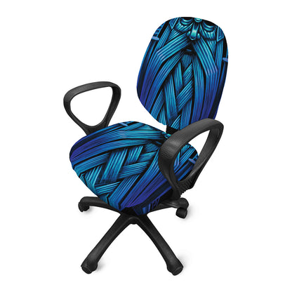 Blue Viking Norse God Odin Print Office Chair Cover