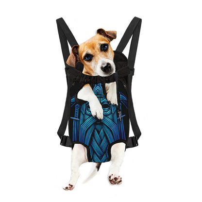 Blue Viking Norse God Odin Print Pet Carrier Backpack