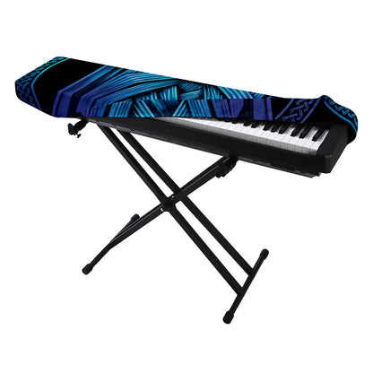 Blue Viking Norse God Odin Print Piano Keyboard Cover