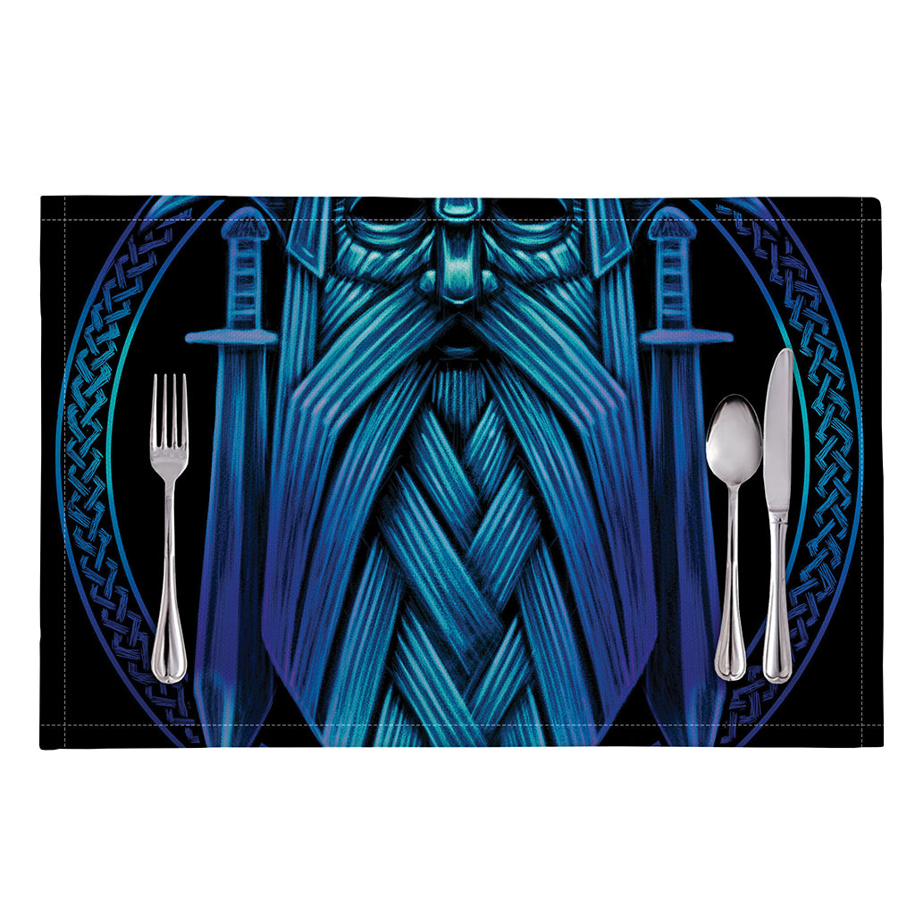 Blue Viking Norse God Odin Print Placemat