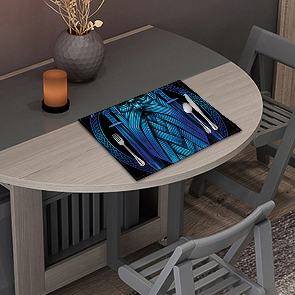Blue Viking Norse God Odin Print Placemat