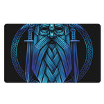Blue Viking Norse God Odin Print Polyester Doormat