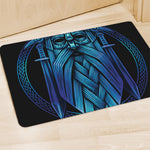 Blue Viking Norse God Odin Print Polyester Doormat