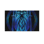 Blue Viking Norse God Odin Print Polyester Flag