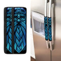 Blue Viking Norse God Odin Print Refrigerator Handle Covers