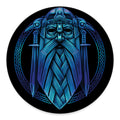 Blue Viking Norse God Odin Print Round Floor Mat