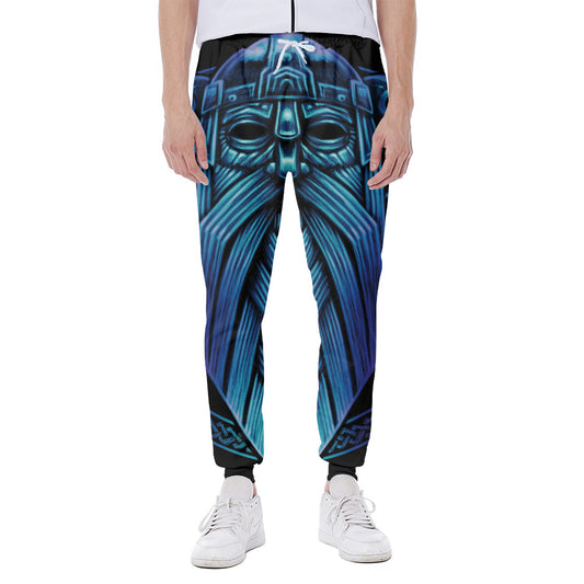 Blue Viking Norse God Odin Print Scuba Joggers