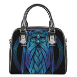Blue Viking Norse God Odin Print Shoulder Handbag