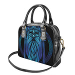 Blue Viking Norse God Odin Print Shoulder Handbag