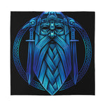 Blue Viking Norse God Odin Print Silk Bandana