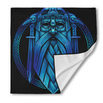 Blue Viking Norse God Odin Print Silk Bandana