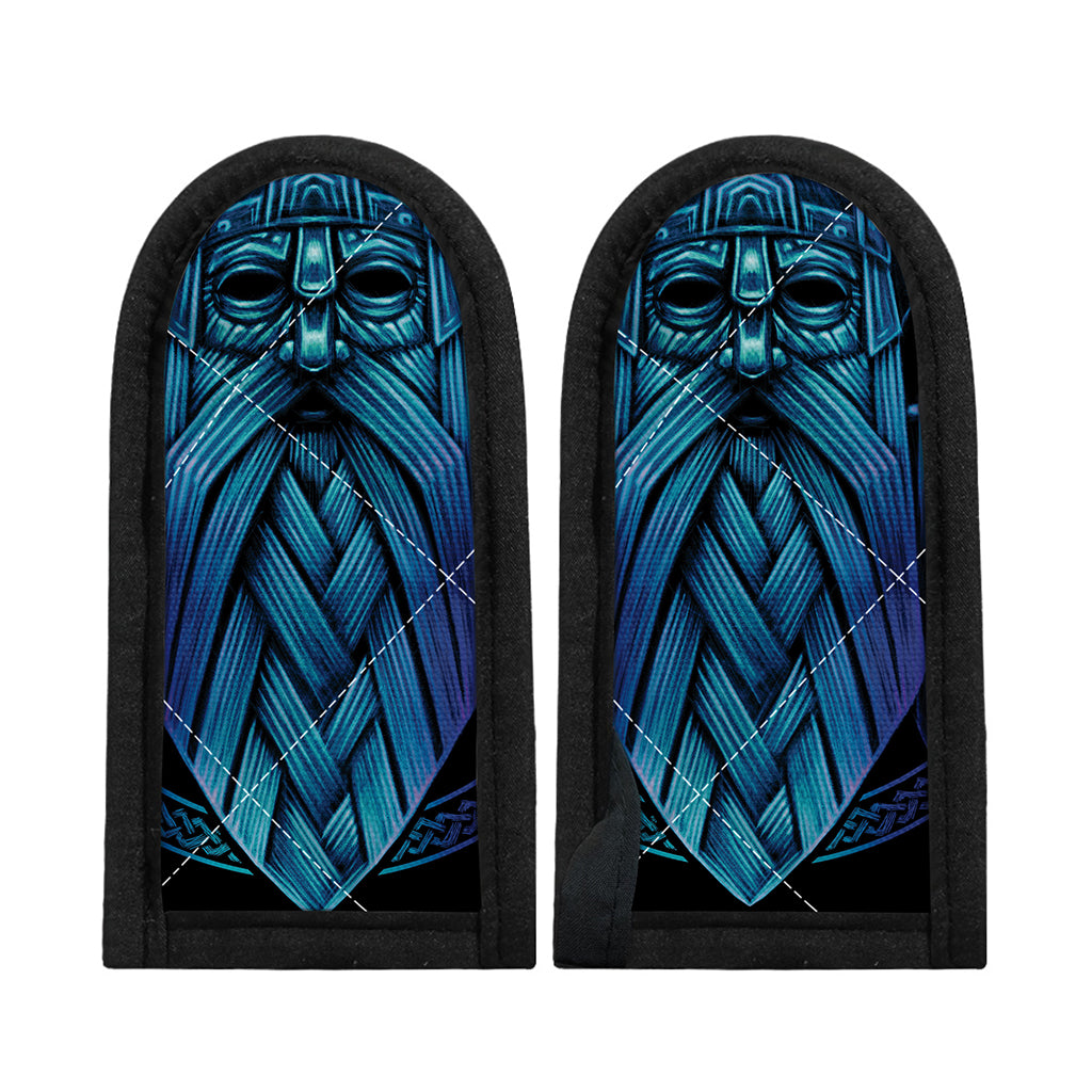 Blue Viking Norse God Odin Print Skillet Handle Cover