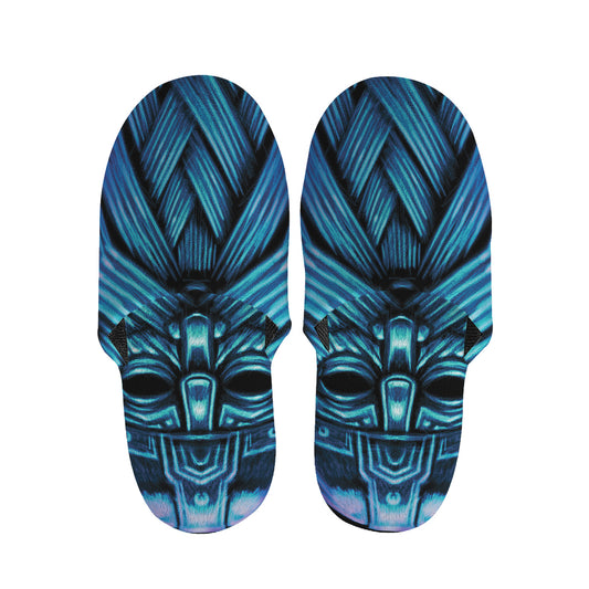 Blue Viking Norse God Odin Print Slippers