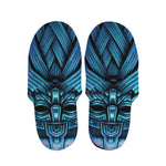 Blue Viking Norse God Odin Print Slippers