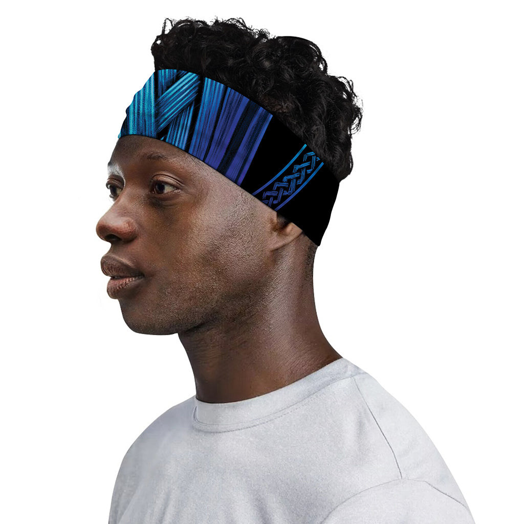 Blue Viking Norse God Odin Print Sports Headband