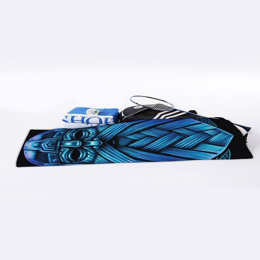 Blue Viking Norse God Odin Print Sports Towel