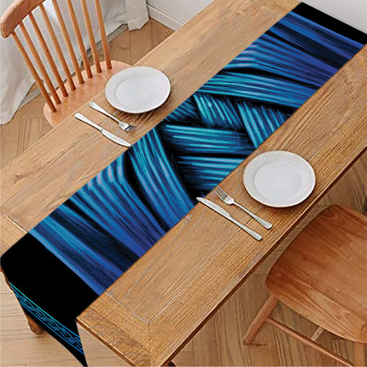 Blue Viking Norse God Odin Print Table Runner