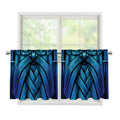 Blue Viking Norse God Odin Print Tier Curtains