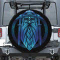 Blue Viking Norse God Odin Print Tire Cover