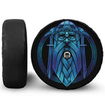 Blue Viking Norse God Odin Print Tire Cover With Camera Hole