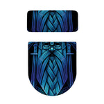 Blue Viking Norse God Odin Print Toilet Lid And Tank Cover Set