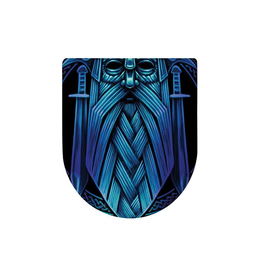 Blue Viking Norse God Odin Print Toilet Lid Cover