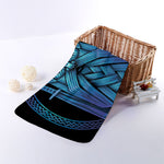 Blue Viking Norse God Odin Print Towel