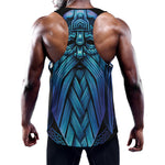 Blue Viking Norse God Odin Print Training Tank Top